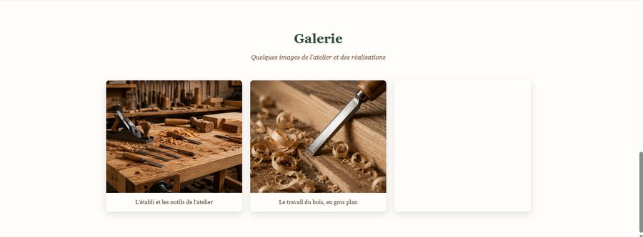 Exemple de site créé avec Naomi — page galerie